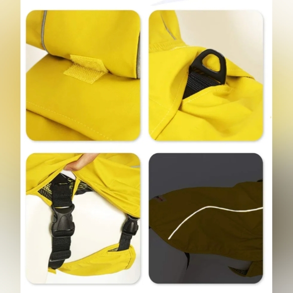 🐾 Dog Raincoat Hooded Poncho Waterproof Slicker, XS - Picture 2 of 9
